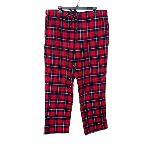 J. Crew Flannel Pajama Pants in Red Plaid XL New Mens xmas christmas holiday - Picture 2 of 6